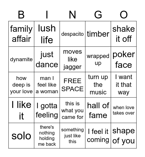 FESTIVAL WEEK MUSIC BINGO 2026 Bingo Card