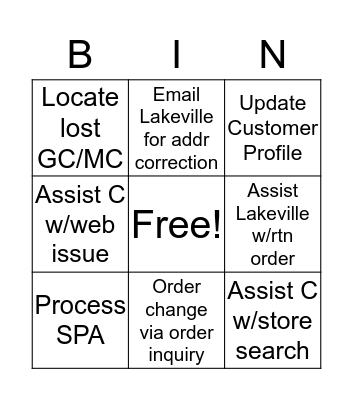 Bingo Card