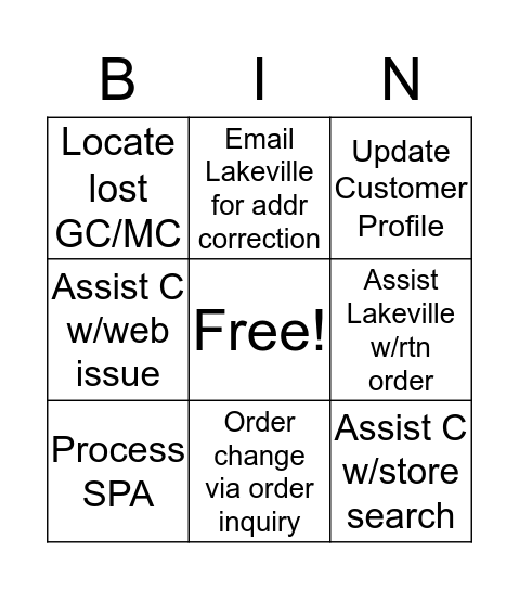 Bingo Card