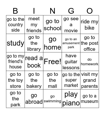 I will... Bingo Card