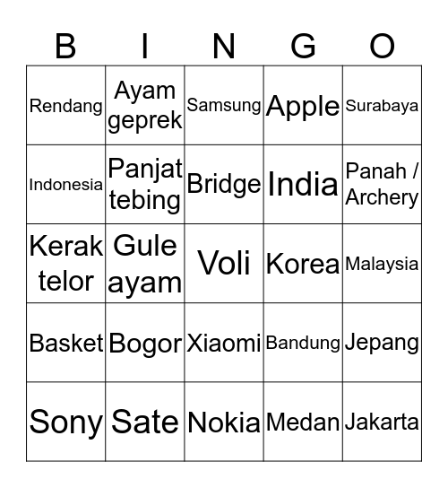 Kazue Bingo Card