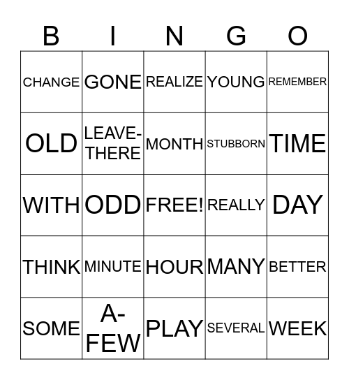 CHAPTER 7/8 Bingo Card