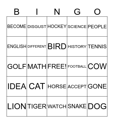 CHAPTER 13/14 Bingo Card
