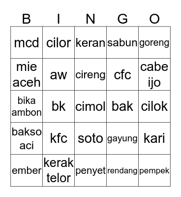 A C I T Bingo Card