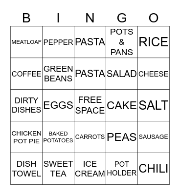 SOUP KITCHEN BINGO Card