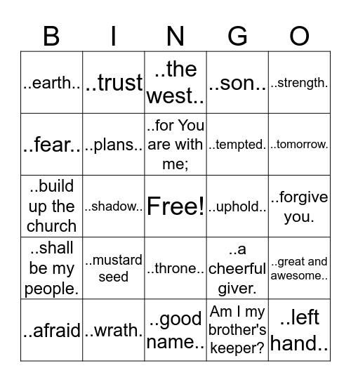 BIBLE CHALLENGE Bingo Card