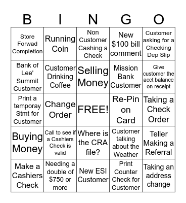 Olathe Bingo Card