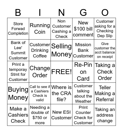 Olathe Bingo Card