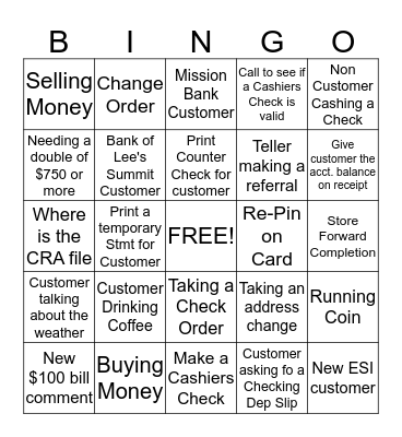 Olathe Bingo Card