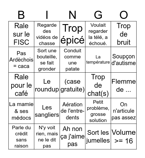 Ingénieur spéysan Bingo Card