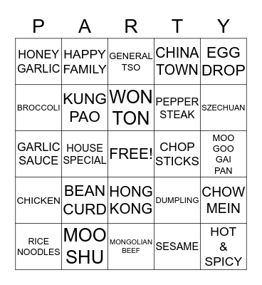 C H I N E S E   N E W  Y E A R Bingo Card