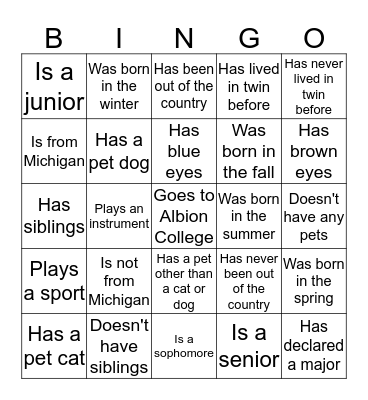 It's a Beautiful Day in the Neighborhood Bingo Card