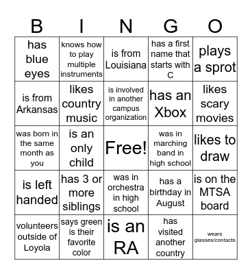 Find Someone Who... Bingo Card