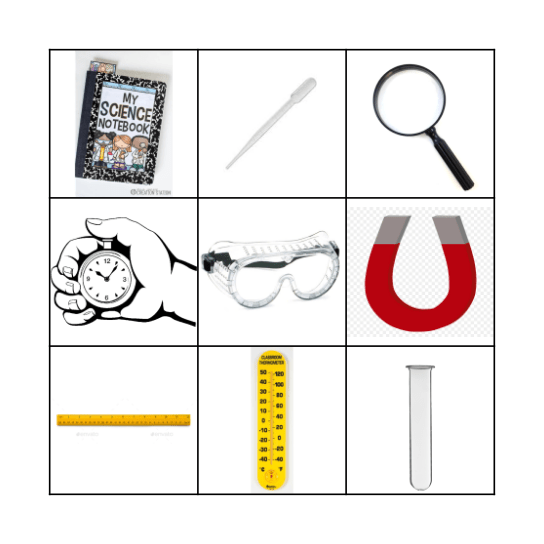 Science Tool Bingo Card