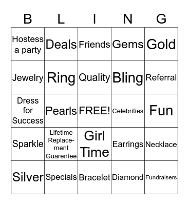Lia Sophia Bling Bingo Card