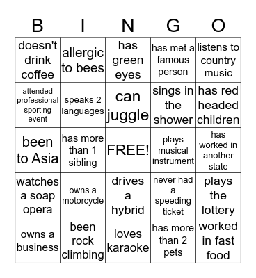 Keybank BINGO! Bingo Card