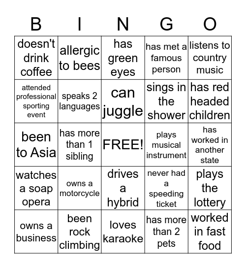 Keybank BINGO! Bingo Card