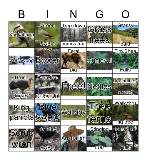 Barker Creek Bingo Card