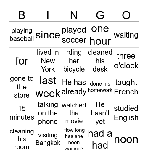 purple Bingo Card