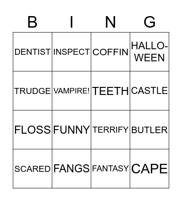 VAMPIRE DENTIST Bingo Card