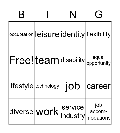 Entering Work Chap 1 Bingo Card