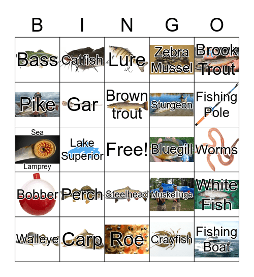 For-Mar Fishing Bingo Card