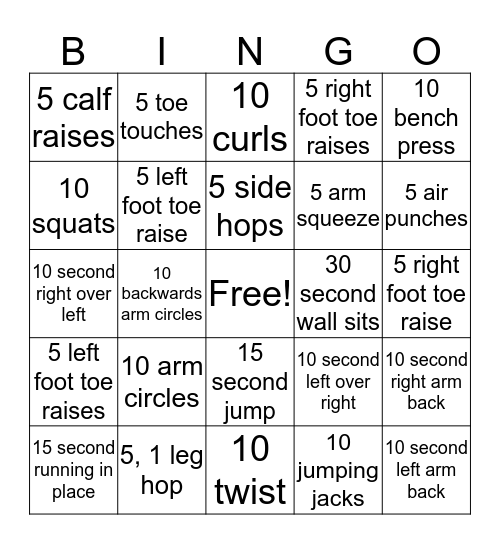 Jackson-Bingo card Bingo Card