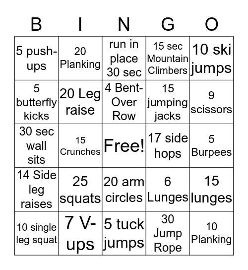 Tyrea - Bingo card Bingo Card