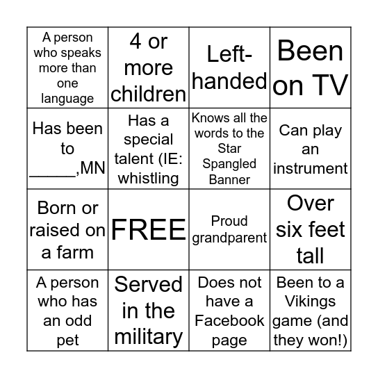 BINGO Card