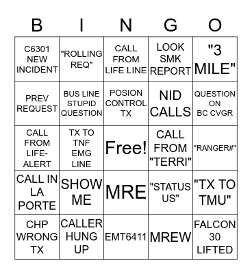 ECC BINGO Card