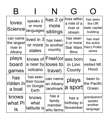 Social Studies+ Bingo-find new person to sign each square  Bingo Card
