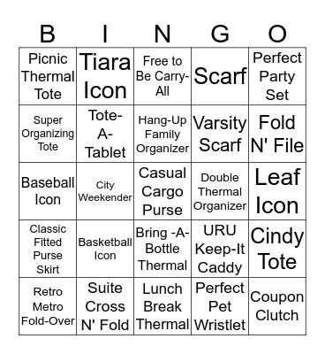 Thirty- One Bingo Card