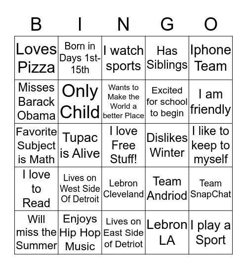 MacDowell Prep MS Scholars Bingo Card