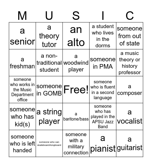 Let's Go Peay! Bingo Card