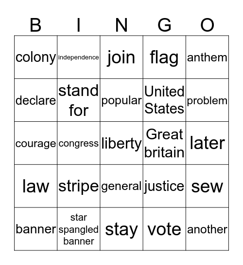 yeoul Bingo Card