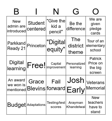 Opening 2018 Bingo Card
