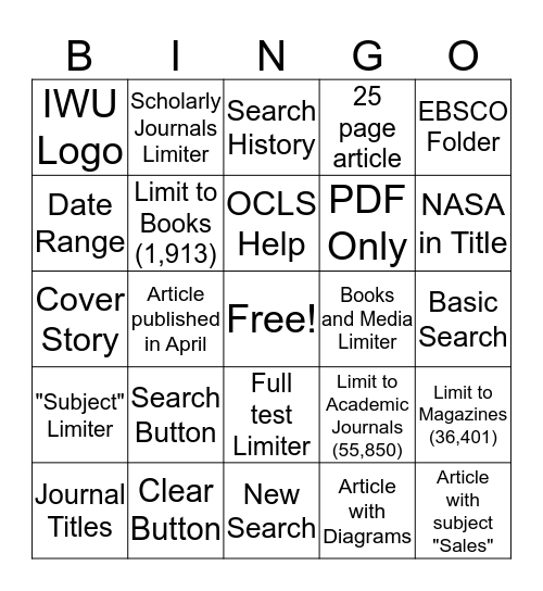 OCLS BINGO Card