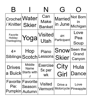 Coffee Break Bingo Card