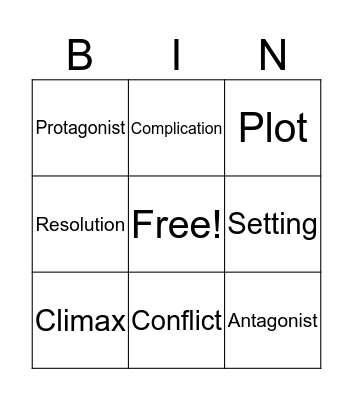 Story Vocabulary Bingo Card