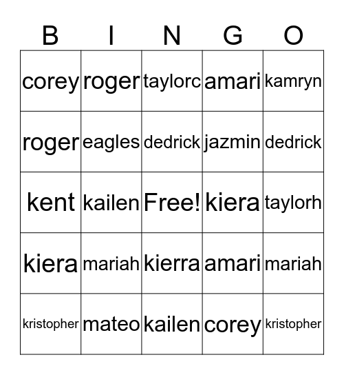 Advisory 2018 Bingo Card