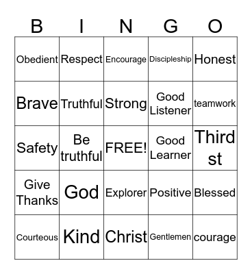 THIRD ST GENTLEMEN'S BINGO  Bingo Card