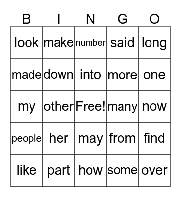 Lists;  A, B, C Bingo Card