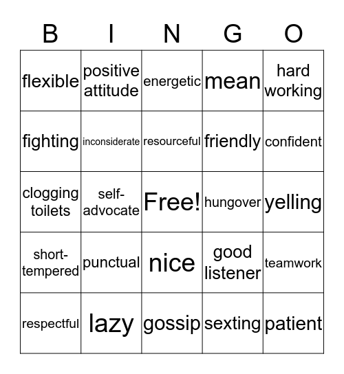 Workplace Bingo Card