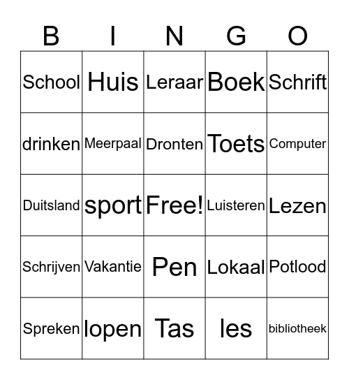 Nederland Bingo Card