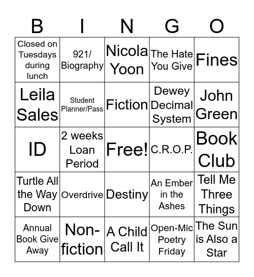 READ Bingo Card