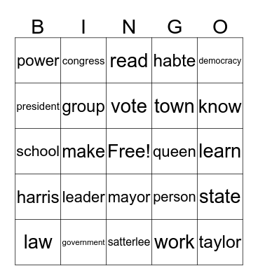LEADERS Bingo Card