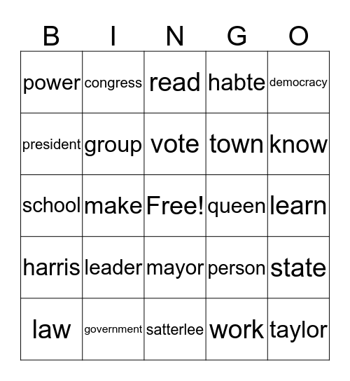 LEADERS Bingo Card