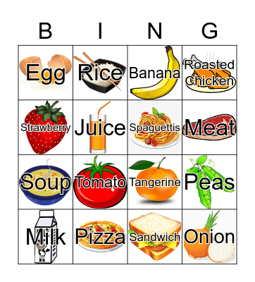 FOOD Bingo Card