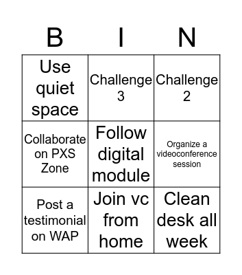 CWP Bingo Card