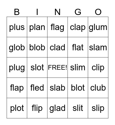 "L" blelnds Bingo Card